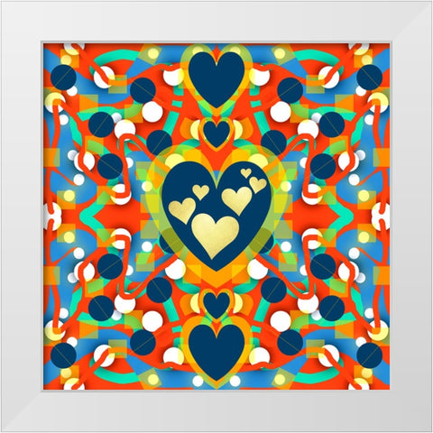 Rhythm of the Heart White Modern Wood Framed Art Print by Mitchell, Tina