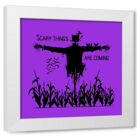Scary Things Are Coming White Modern Wood Framed Art Print by Mitchell, Tina