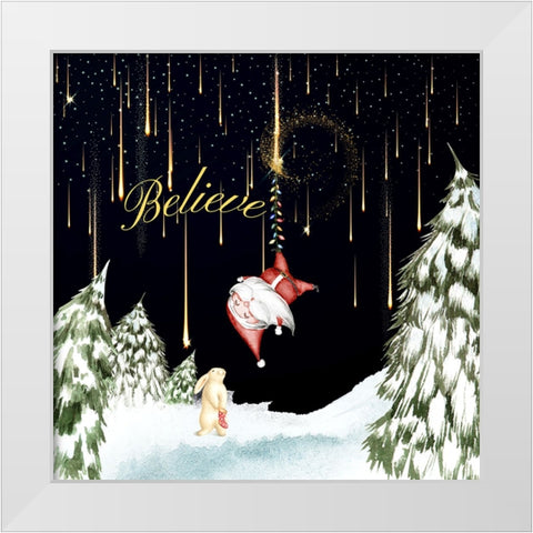 Believe White Modern Wood Framed Art Print by Mitchell, Tina