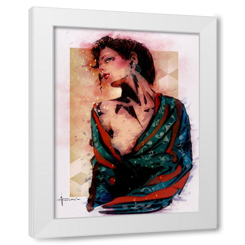 Evening White Modern Wood Framed Art Print by TMBorenstein
