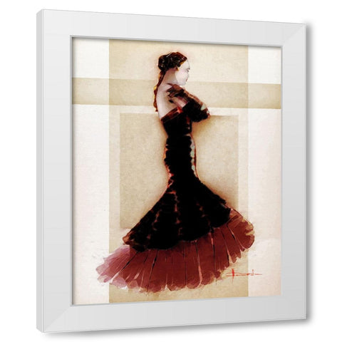 Masquerade White Modern Wood Framed Art Print by TMBorenstein