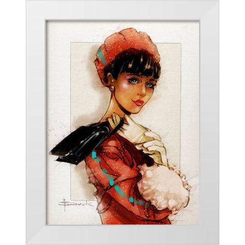 Night Out White Modern Wood Framed Art Print by TMBorenstein