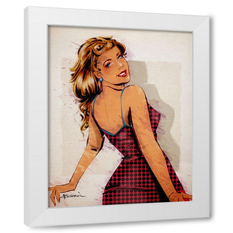 Polka Dot Dress White Modern Wood Framed Art Print by TMBorenstein