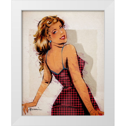 Polka Dot Dress White Modern Wood Framed Art Print by TMBorenstein
