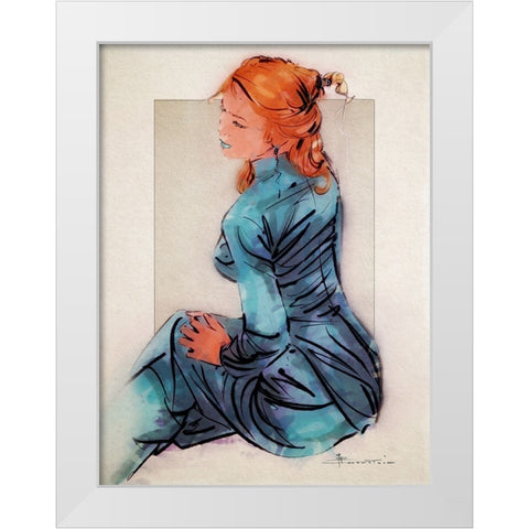 Blueberry White Modern Wood Framed Art Print by TMBorenstein