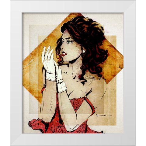 Encore White Modern Wood Framed Art Print by TMBorenstein