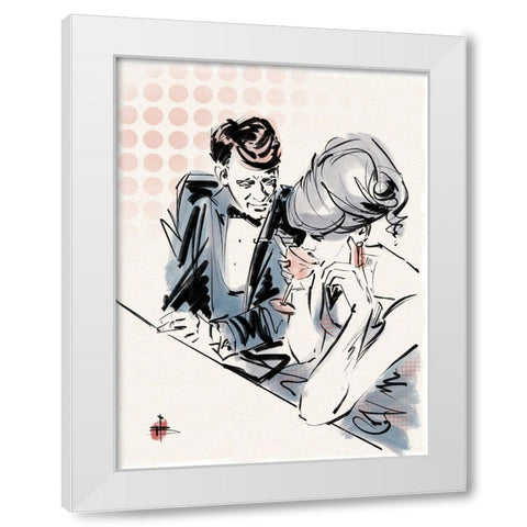 Happy Hour White Modern Wood Framed Art Print by TMBorenstein