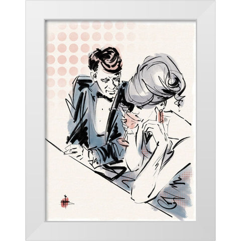 Happy Hour White Modern Wood Framed Art Print by TMBorenstein