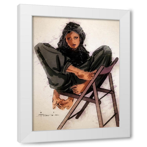 Just Relax White Modern Wood Framed Art Print by TMBorenstein