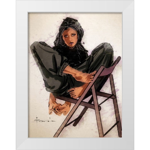 Just Relax White Modern Wood Framed Art Print by TMBorenstein