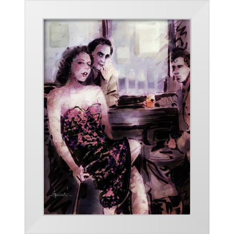 Night Out 2 White Modern Wood Framed Art Print by TMBorenstein