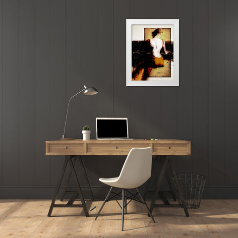 Piano Bar White Modern Wood Framed Art Print by TMBorenstein