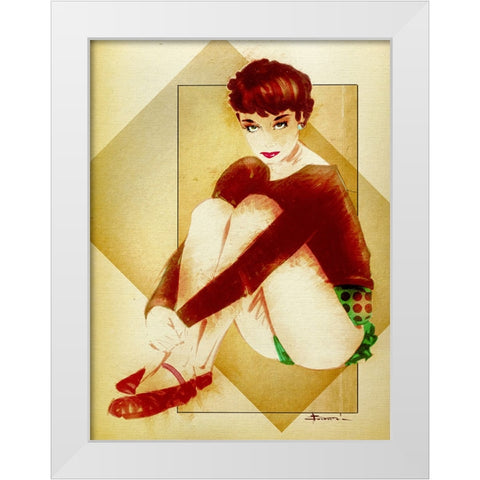 Pixie White Modern Wood Framed Art Print by TMBorenstein