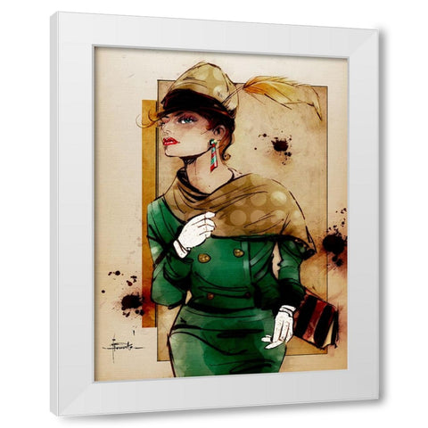 Call Me A Cab White Modern Wood Framed Art Print by TMBorenstein