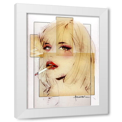 Seriously White Modern Wood Framed Art Print by TMBorenstein