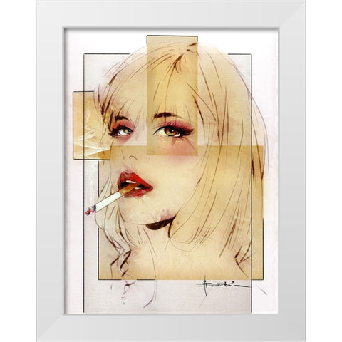 Seriously White Modern Wood Framed Art Print by TMBorenstein
