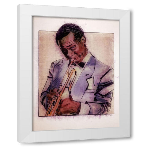 Jazz Man White Modern Wood Framed Art Print by TMBorenstein
