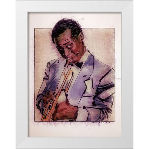 Jazz Man White Modern Wood Framed Art Print by TMBorenstein