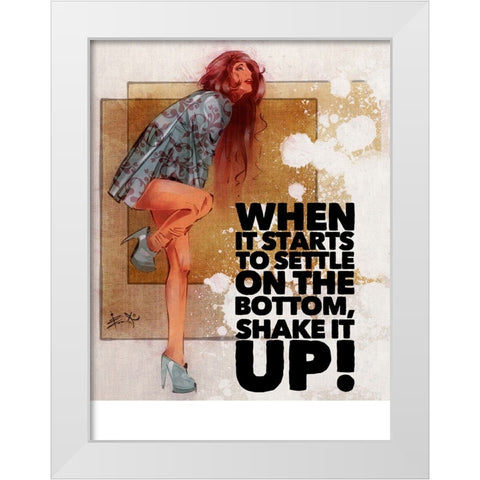 Shake It Up White Modern Wood Framed Art Print by TMBorenstein
