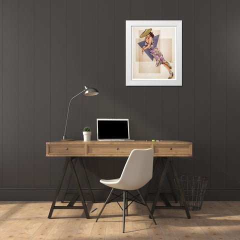 Off Balance White Modern Wood Framed Art Print by TMBorenstein