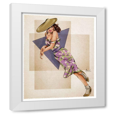 Off Balance White Modern Wood Framed Art Print by TMBorenstein