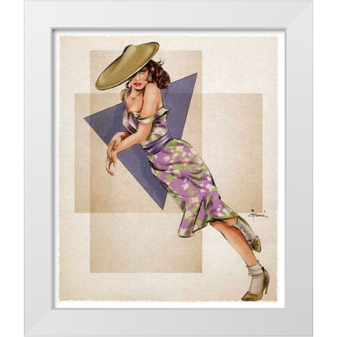 Off Balance White Modern Wood Framed Art Print by TMBorenstein