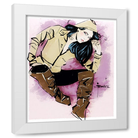Rainy Day People White Modern Wood Framed Art Print by TMBorenstein