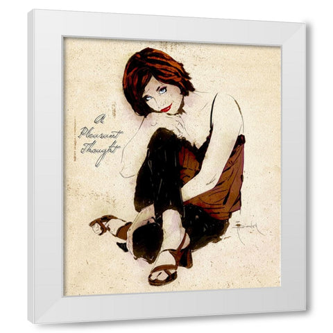 A Pleasant Thought White Modern Wood Framed Art Print by TMBorenstein