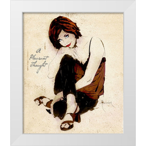 A Pleasant Thought White Modern Wood Framed Art Print by TMBorenstein