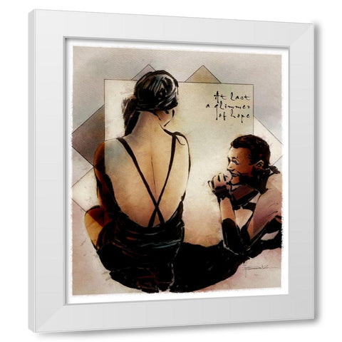 At Last White Modern Wood Framed Art Print by TMBorenstein