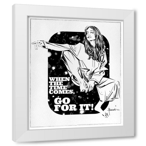 Go For It White Modern Wood Framed Art Print by TMBorenstein
