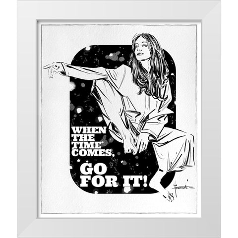 Go For It White Modern Wood Framed Art Print by TMBorenstein