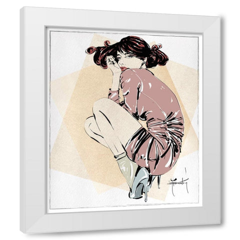 In A Pose White Modern Wood Framed Art Print by TMBorenstein