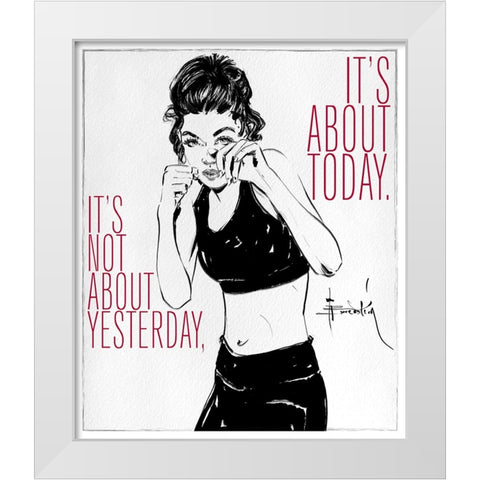 Its About Today White Modern Wood Framed Art Print by TMBorenstein