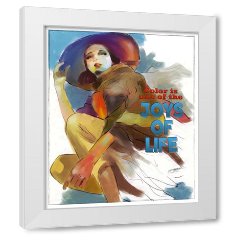 Joys Of Life White Modern Wood Framed Art Print by TMBorenstein