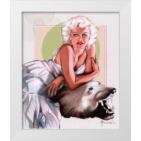 36 On A Rug White Modern Wood Framed Art Print by TMBorenstein