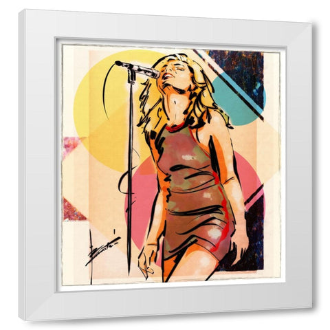 42 Rocker Girl White Modern Wood Framed Art Print by TMBorenstein