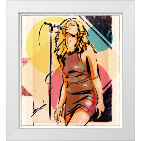 42 Rocker Girl White Modern Wood Framed Art Print by TMBorenstein