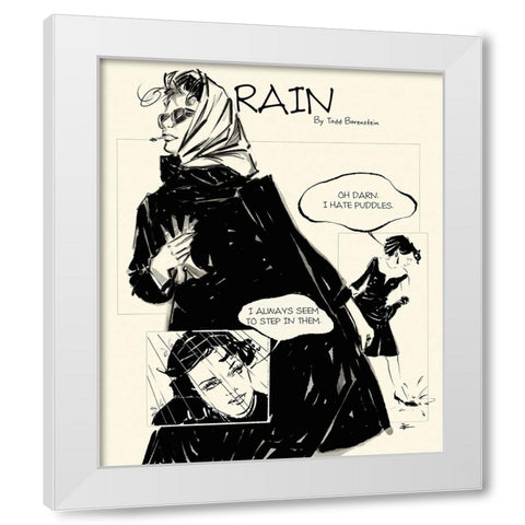 45 Rain White Modern Wood Framed Art Print by TMBorenstein