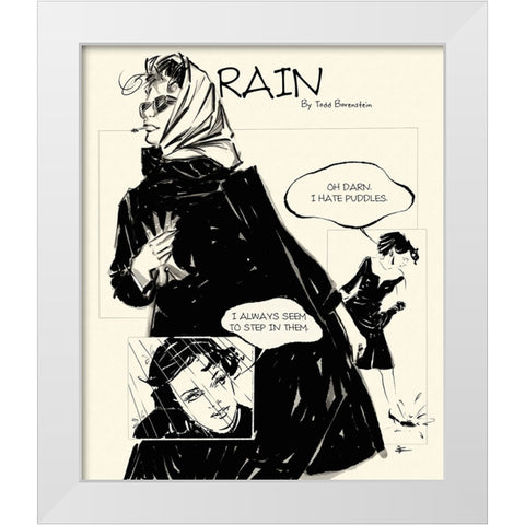 45 Rain White Modern Wood Framed Art Print by TMBorenstein