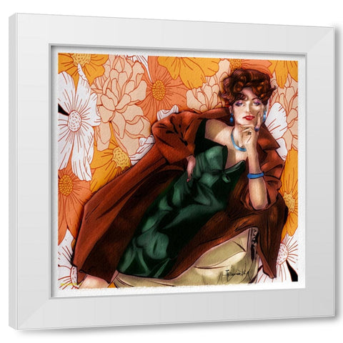 51 The Coat White Modern Wood Framed Art Print by TMBorenstein