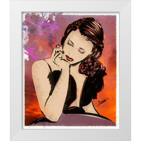 59 What Are You Thinking White Modern Wood Framed Art Print by TMBorenstein