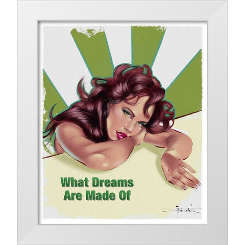 60 What Dreams White Modern Wood Framed Art Print by TMBorenstein