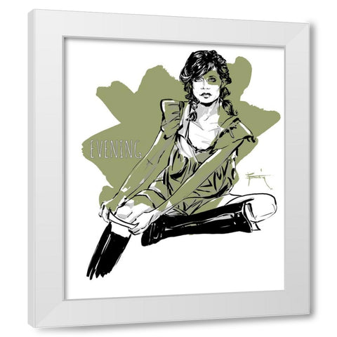 Evening 2 White Modern Wood Framed Art Print by TMBorenstein