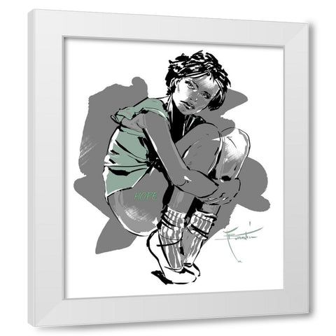 Hope White Modern Wood Framed Art Print by TMBorenstein