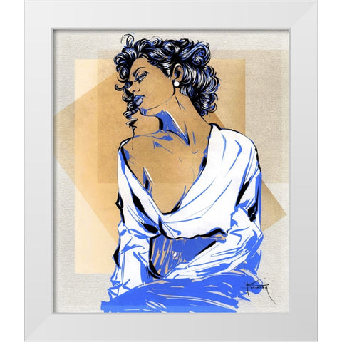 Look My Way White Modern Wood Framed Art Print by TMBorenstein
