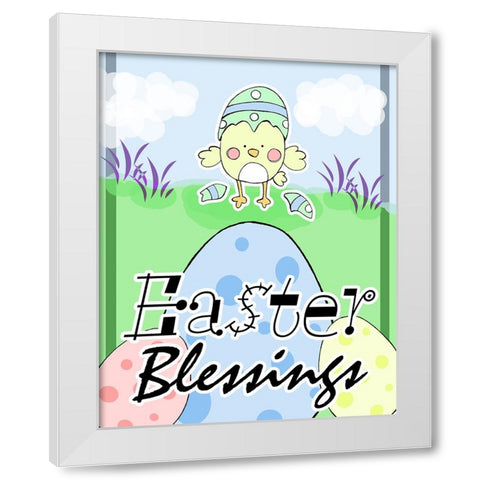 Easter Chick White Modern Wood Framed Art Print by Wade, Valarie