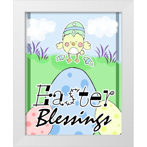 Easter Chick White Modern Wood Framed Art Print by Wade, Valarie