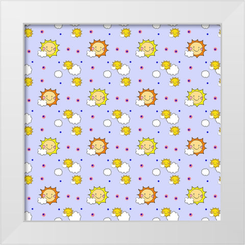 Smiling Sun White Modern Wood Framed Art Print by Wade, Valarie