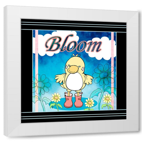 Bloom White Modern Wood Framed Art Print by Wade, Valarie